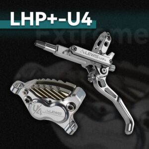 Lewis LHP-U4 4-pístkové hydraulické kotoučové brzdy s chladičem - set - stříbrné