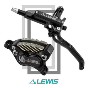 Lewis LHP-U4 4-pístkové hydraulické kotoučové brzdy s chladičem - set - černé