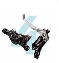 Hydraulické kotoučové brzdy Lewis - LV4 Brake Set - černé, stříbrná páka