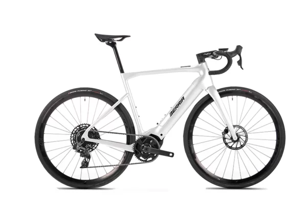 Road e-bike BELADOR HYBRID ELITE - WHITE PEARL-IRIS