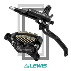 Lewis LHP-S4 4-pístkové hydraulické kotoučové brzdy s chladičem - set - černé