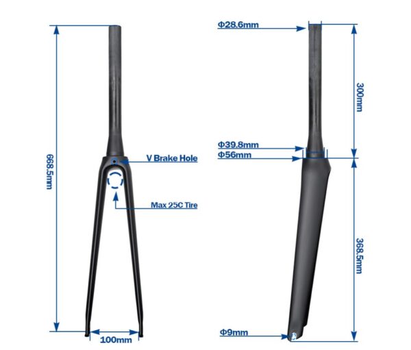 Karbonová silniční vidlice Müller's R02 - tapered - Image 2